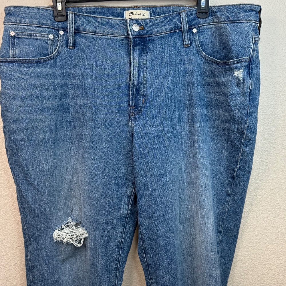 Madewell Womens Mid-Rise Perfect Vintage Ainsdale Wash Jeans Knee-Rip Plus 24W - Picture 3 of 16